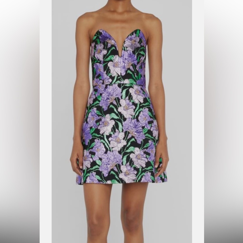 Carolina Herrera Strapless Jacquard Dress